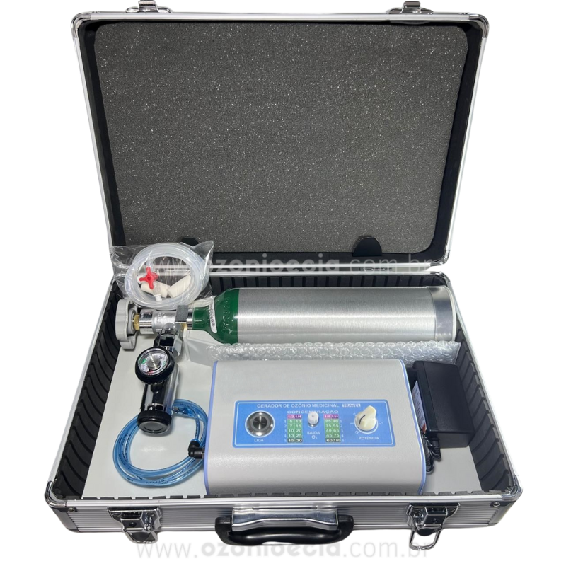 Kit Gerador de Ozônio Para Ozonioterapia-Portátil Com Maleta- Certificado Anvisa