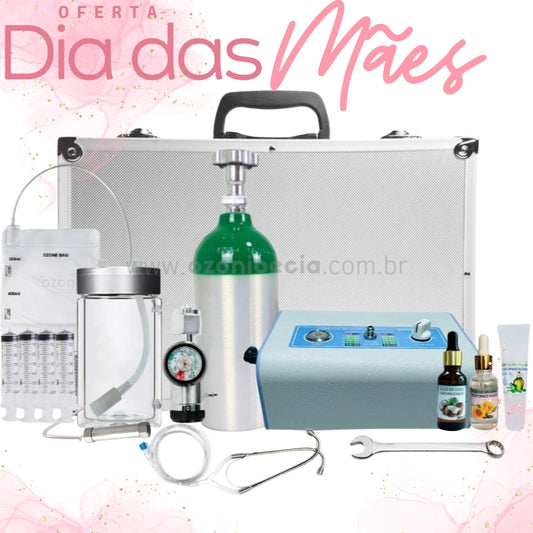 Kit Profissional Gerador de Ozônio Para Ozonioterapia-Portátil Com Maleta + Acessórios- ANVISA